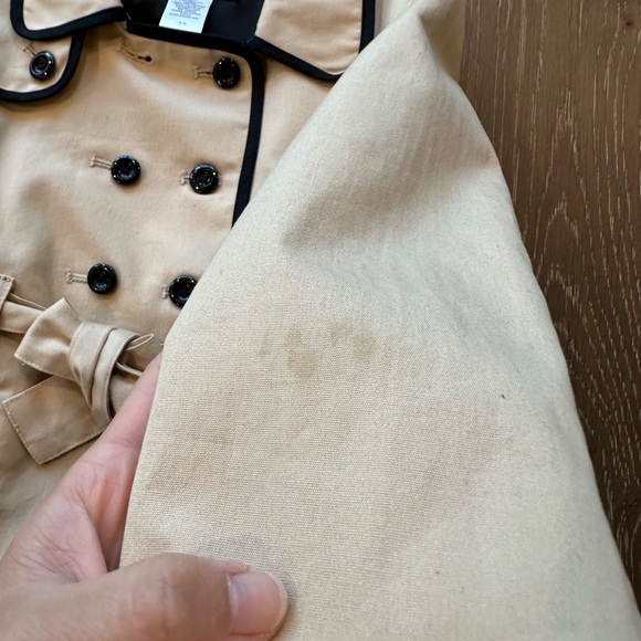 Janie and Jack pleated twill lined tan trench coat 3/4 - Picture 4 of 4